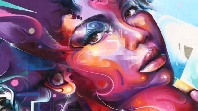 woman's face mural